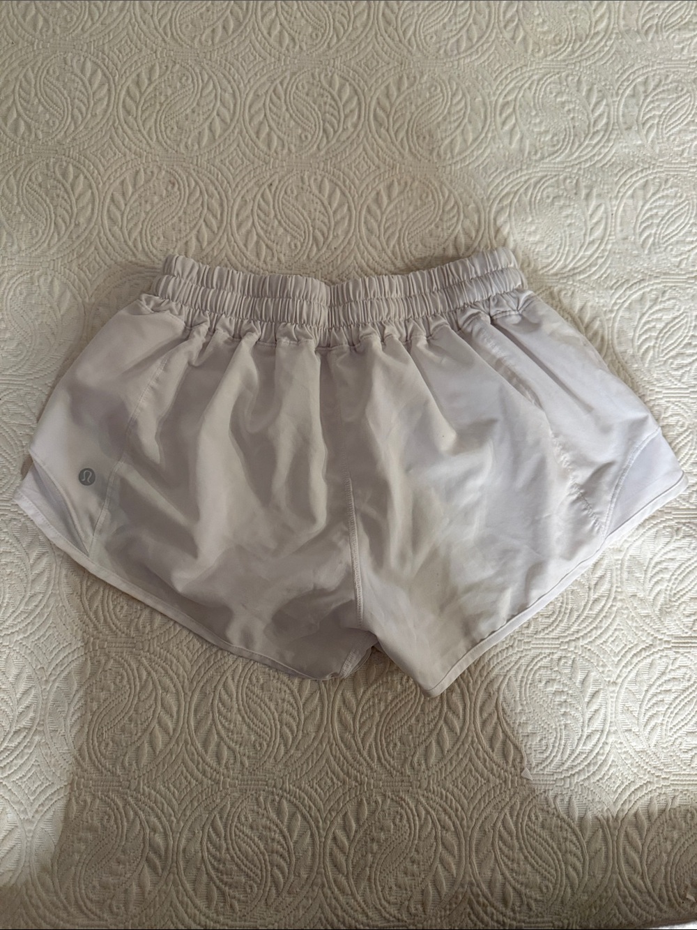 lululemon athletica Light White Athletic Running Shorts